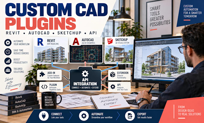 develop custom revit addin autocad plugin sketchup extension and API integration