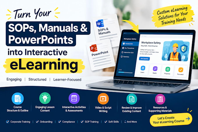 turn your sops, manuals and powerpoints into interactive elearning