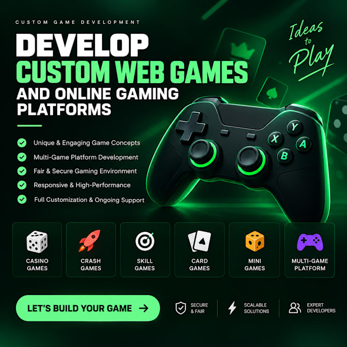 develop custom web games and gaming platforms