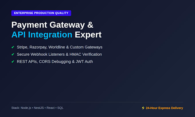 integrate payment gateways, webhooks, or rest apis