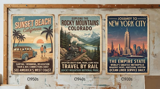 create awesome retro or vintage poster