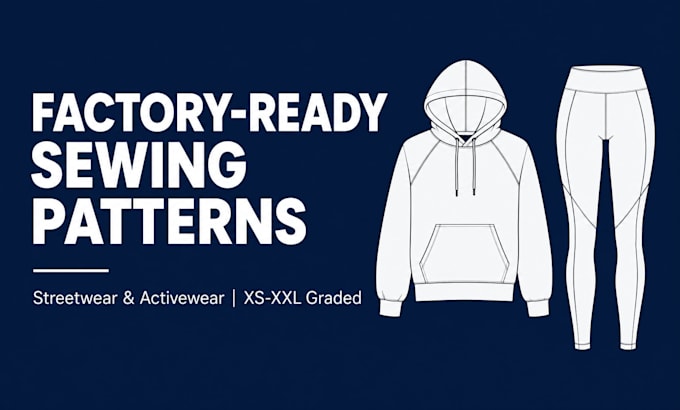 create factory ready sewing pattern streetwear active wear