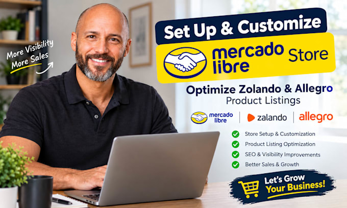 set up, customize mercado libre store, optimize zolando, allegro product listing