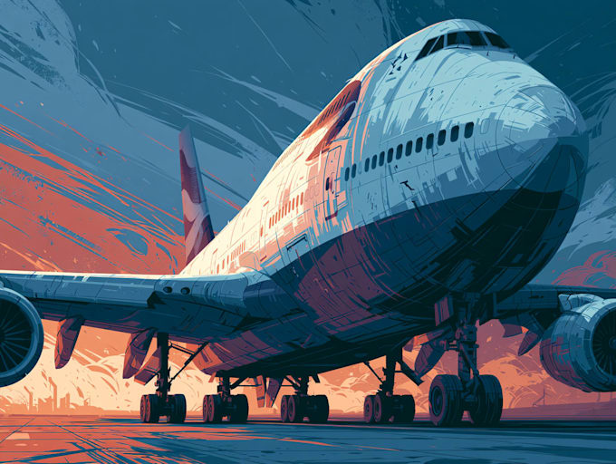 create stunning airplane illustrations in my unique style