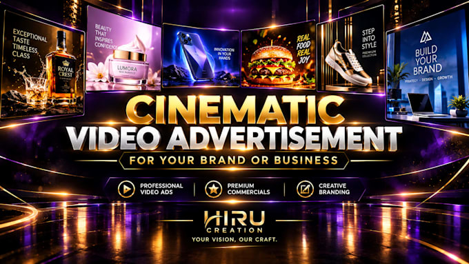 create a cinematic video advertisement for your brand or business