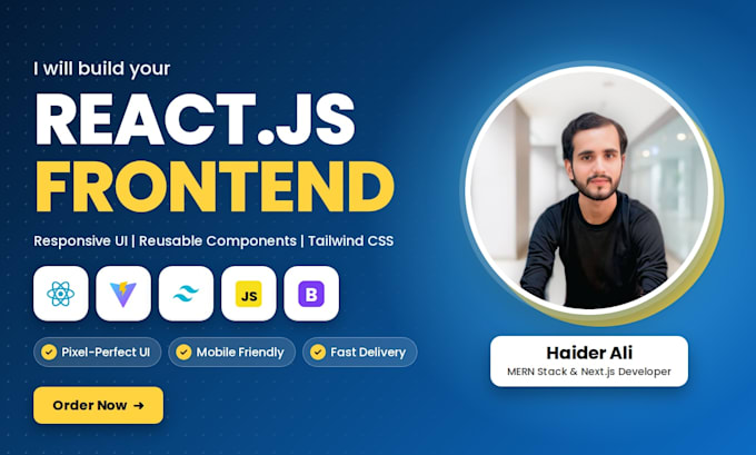 develop responsive react js frontend using tailwind and bootstrap