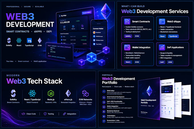 be blockchain developer for solidity smart contract web3