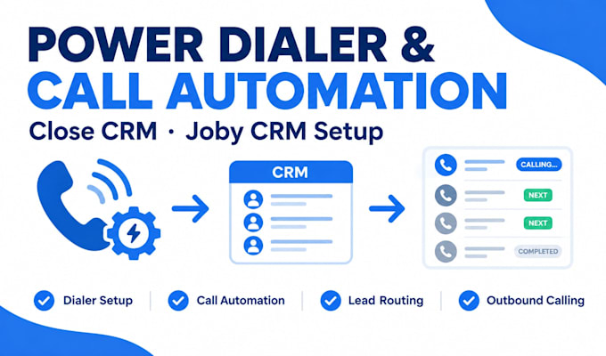 do power dialer setup and call automation for close and joby CRM