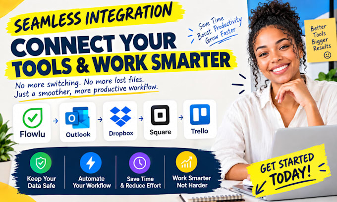 integrate flowlu microsoft outlook dropbox square trello zapier