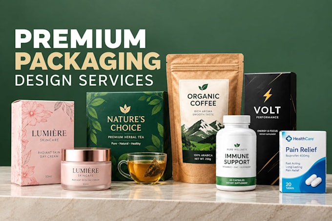 do professional product packaging, label and box design