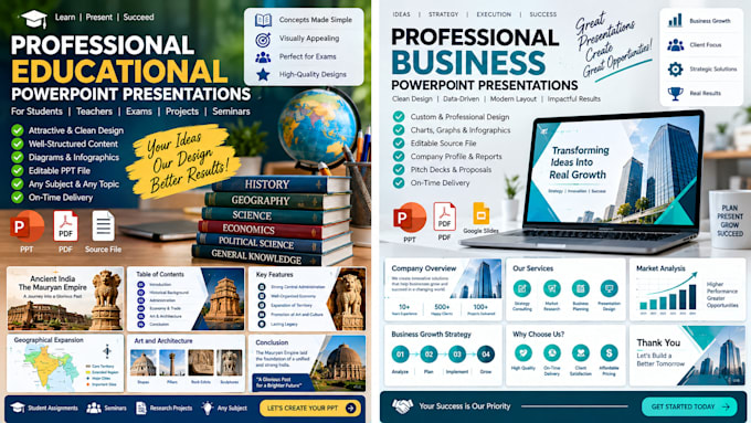 create professional powerpoint presentations and PPT slides