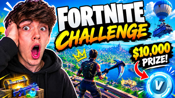 viral fortnite thumbnail in mrbeast style for high CTR gaming