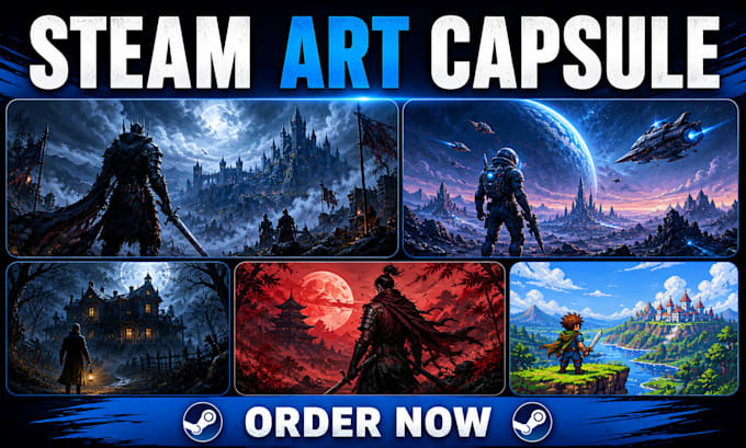 create professional custom steam capsule art and concept art