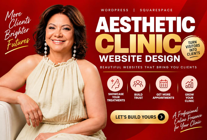 design wordpress aesthetic clinic website, squarespace medspa booking website