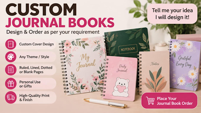 design beautiful journals, notebooks and planners for KDP