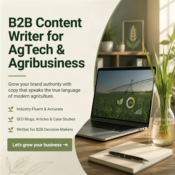 write expert b2b content for your agtech and agribusiness