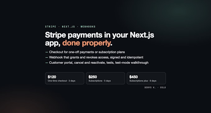 integrate stripe payments into your nextjs app with checkout and webhooks