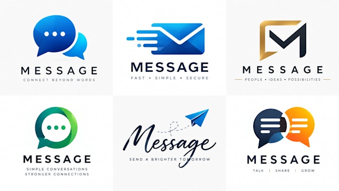 design a professional communication, chat, email, or messaging message logo