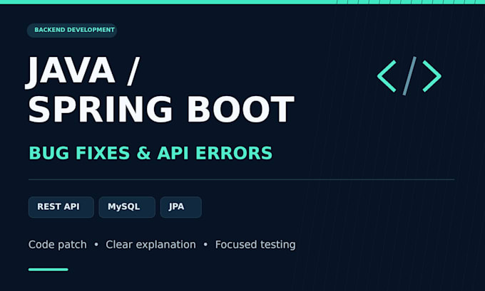 fix java spring boot bugs and rest API errors