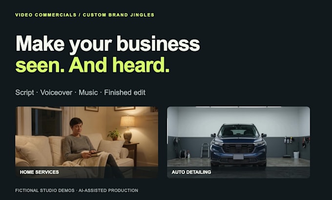 create a video commercial with a custom jingle for your business