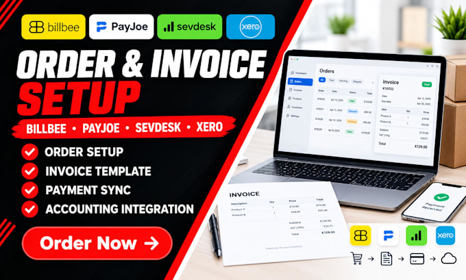 setup billbee payjoe sevdesk xero order invoice template for your business