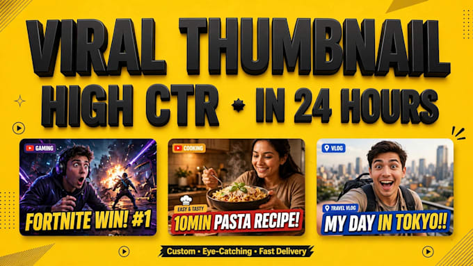 design cooking gaming and all types thumbnail viral