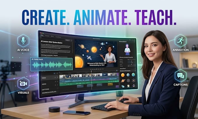 create educational videos with ai animation, voiceover and visuals
