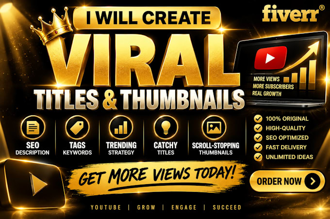 create viral youtube titles, thumbnail text , SEO description and tags