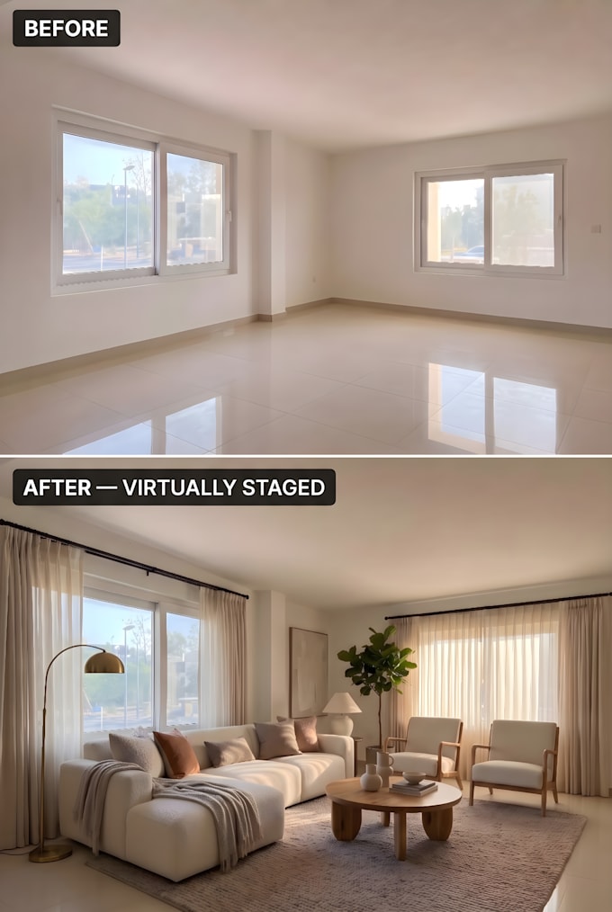 do photorealistic virtual staging and interior design