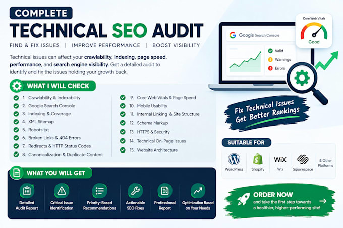 do a technical SEO audit and fix website technical issues
