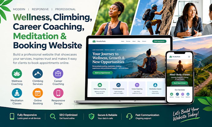 create willness climbing career meditation coach booking appointment website