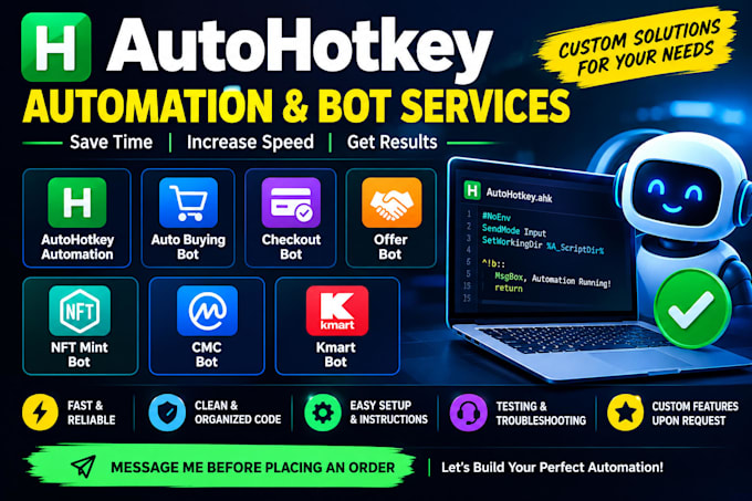 do autohotkey, auto buying bot, checkout bot, offer bot, nft mint bot, cmc bot