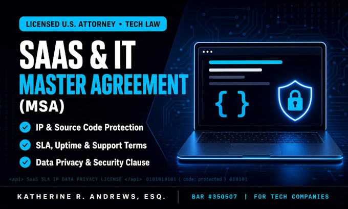 write a master service agreement msa for IT, tech, and software companies