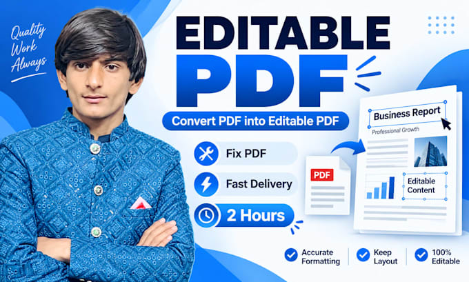 create editable pdf form and fix PDF within 2 hours