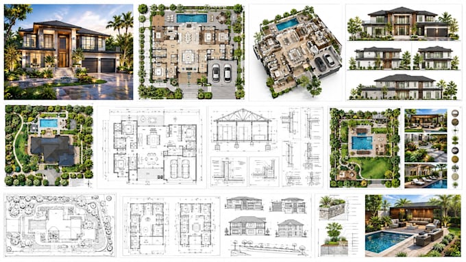 draw architectural and construction, 2d floor plan landscape design for permit