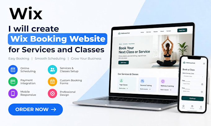create wix booking website for services and classes