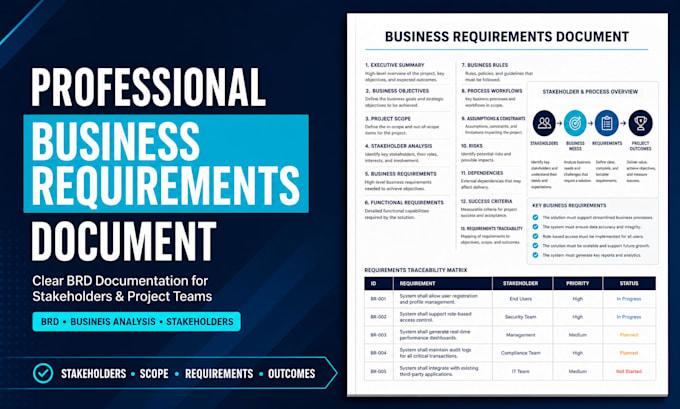 analyze your project and draft a professional brd for stakeholders