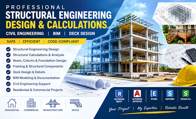 be your structural engineering consultant for design calculations, bim and decks