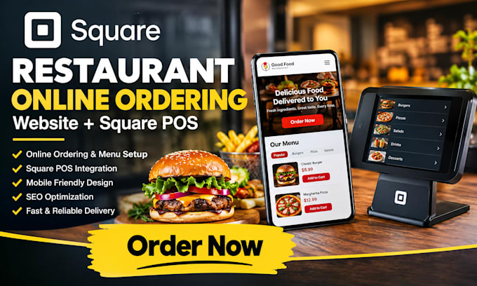 square restaurants online ordering website square website square pos square seo