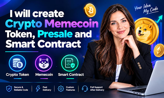 create crypto memecoin token presale and smart contract