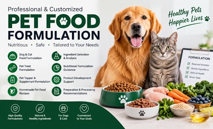 develop custom pet food, treat  and nutrition formulation