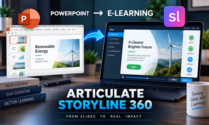 convert powerpoint into an interactive articulate storyline course
