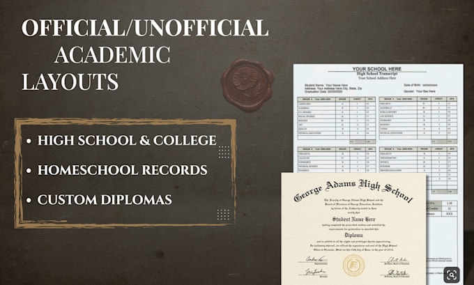 design official high school, college, university diploma and transcript