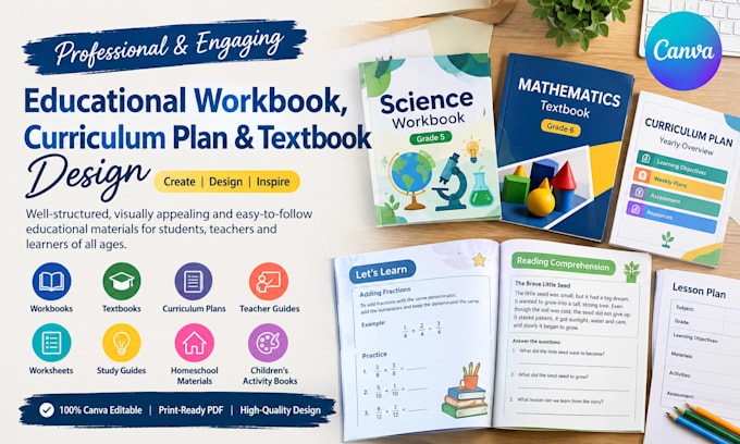 do educational workbook curriculum plan design textbook design canva workbook