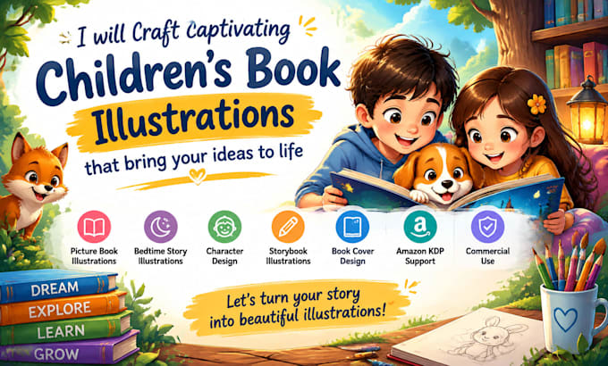 charming childrens book illustrations with engaging visual storytelling