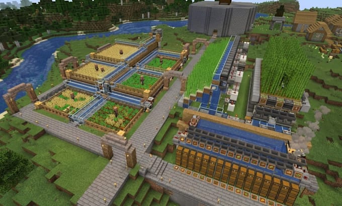 build minecraft automatic farm, iron farm xp farm, mob farm java bedrock edition