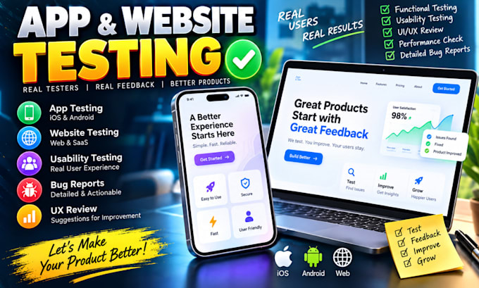 do QA testing app testing website testing and ios app review