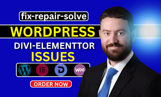 fix wordpress error, bug fix wordpress issues, fix divi theme, fix elementor pro