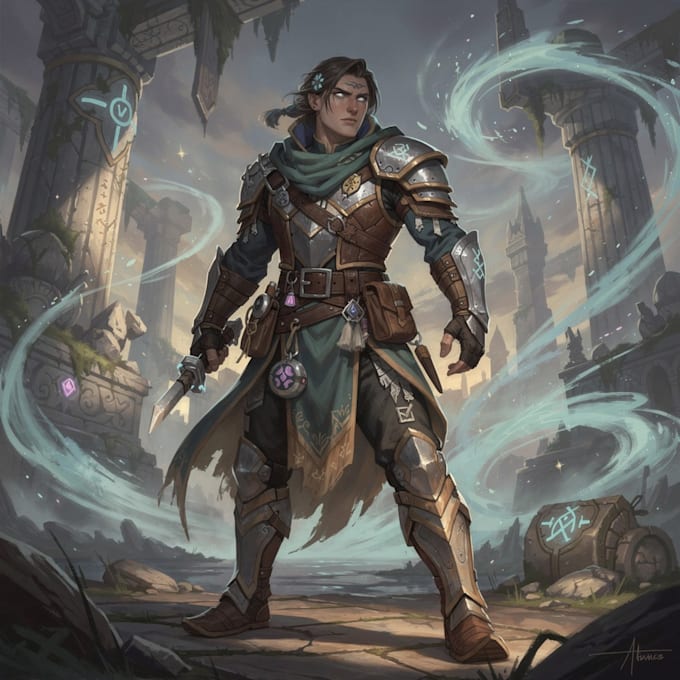 draw dnd character, art, illustration for concept art