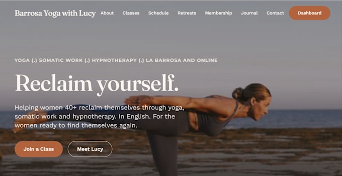 build squarespace pilates studio website yoga studio website class booking